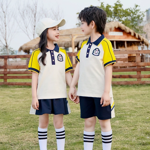 Форма, летний детский желтый спортивный комплект для школьников и студентов для детского сада, детская одежда