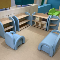 Boutique rainbow combination sofa area corner combination bookcase early education center teaching aids rest area software display locker