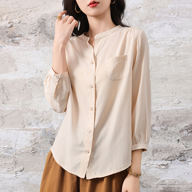 Celebrity-Inspired Original Dance Series Soft Cupro Silk Cool Drape Shirt with Three-Quarter Sleeves and Sun Protection Cardigan