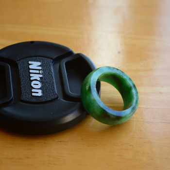 Myanmar a-grade waxy spicy green jade ring comes with certificate