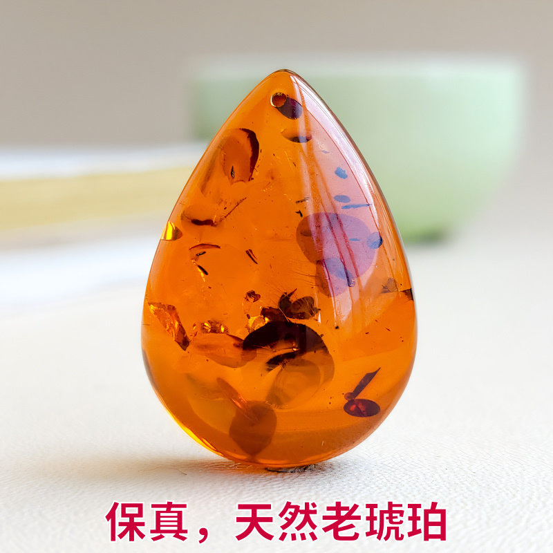 Authentic, Three Times Compensation for Any Fake, Vintage Natural Amber Blood Amber Two-Tone Flower Amber Pendant Russian Material 7