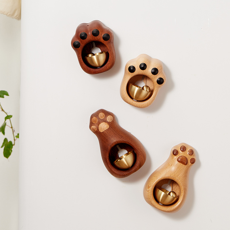 Property Owl Cat Doba Suction Door Type Amines Windbell Pure Copper Solid Wood Fridge Sticker Shop Entrance Door Reminder Bell Door Hanging Decoration