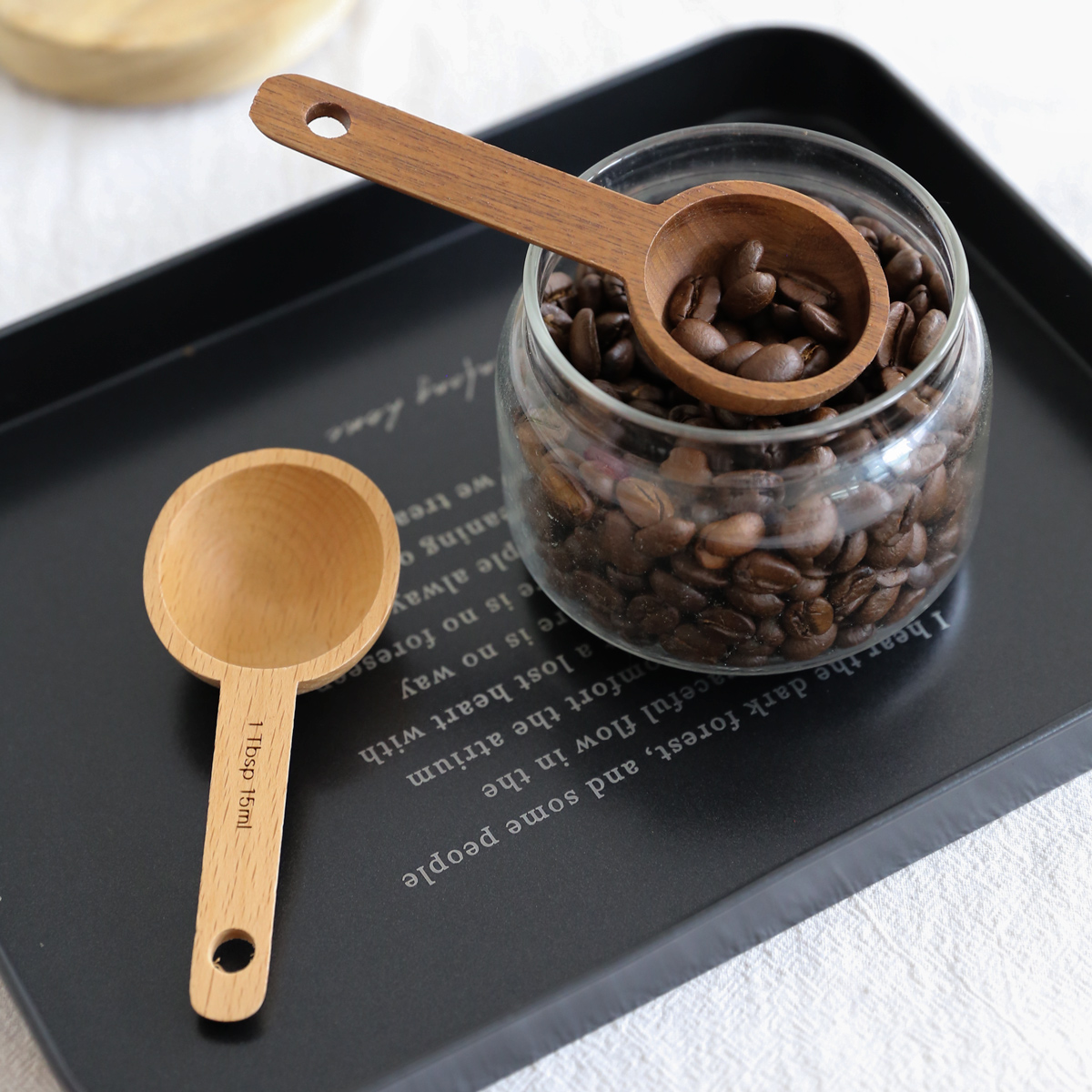 Wood Quality Spoon 10g Coffee Bean Quantity Spoon Beech Wood Baking Spoon Mini Short 5 Gu Cereals Fetch Spoon 15ml