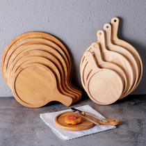 Solid wood pizza tray steak plate Western plate bread pizza wooden plate household pizza plate dinner plate disc