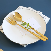 304 stainless steel spoon Fork tableware set Korean creative Western tableware household fork spoon soup spoon rice spoon