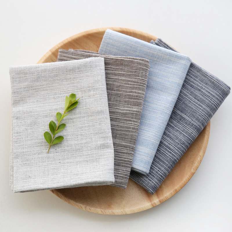 Japanese-style cotton and linen placemat plain color striped Western-style dining mat fabric tablecloth tablecloth shooting background