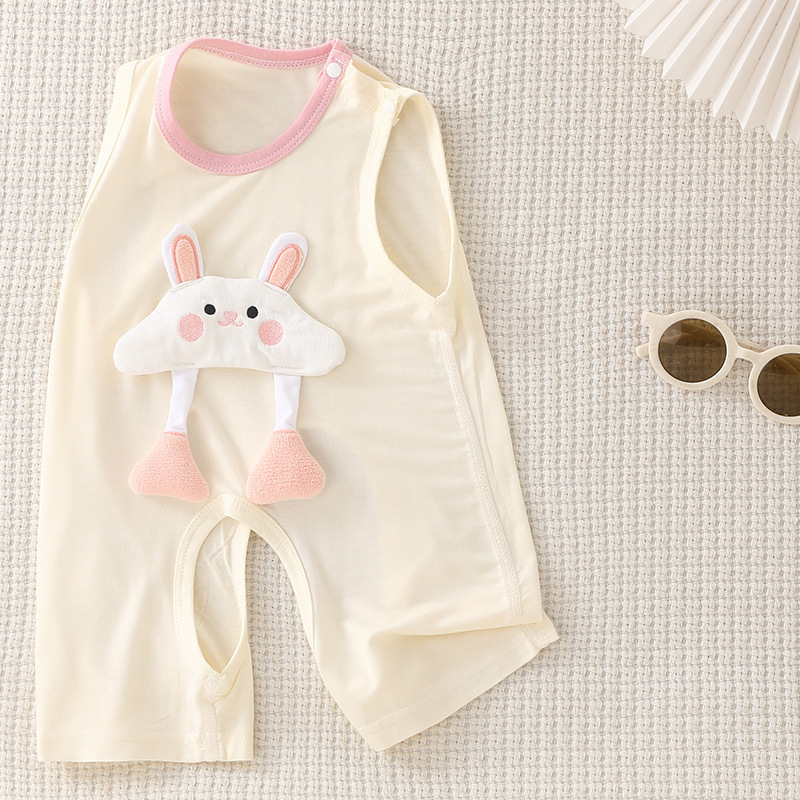Modal Baby Summer Thin Open-Crotch Romper Unisex Sleeveless Vest Suspender Jumpsuit Ice Silk Clothing Modal Baby Summer Thin Open-Crotch Romper Unisex Sleeveless Vest Suspender Jumpsuit Ice Silk Clothing