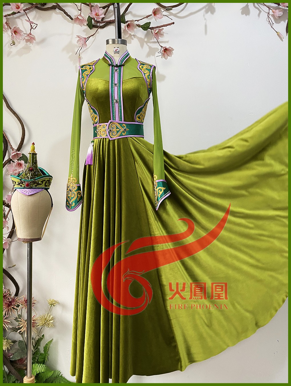 Mongolian combination Tengri Tara dance clothing headwear art test custom private repertoire 23 new dance research handmade