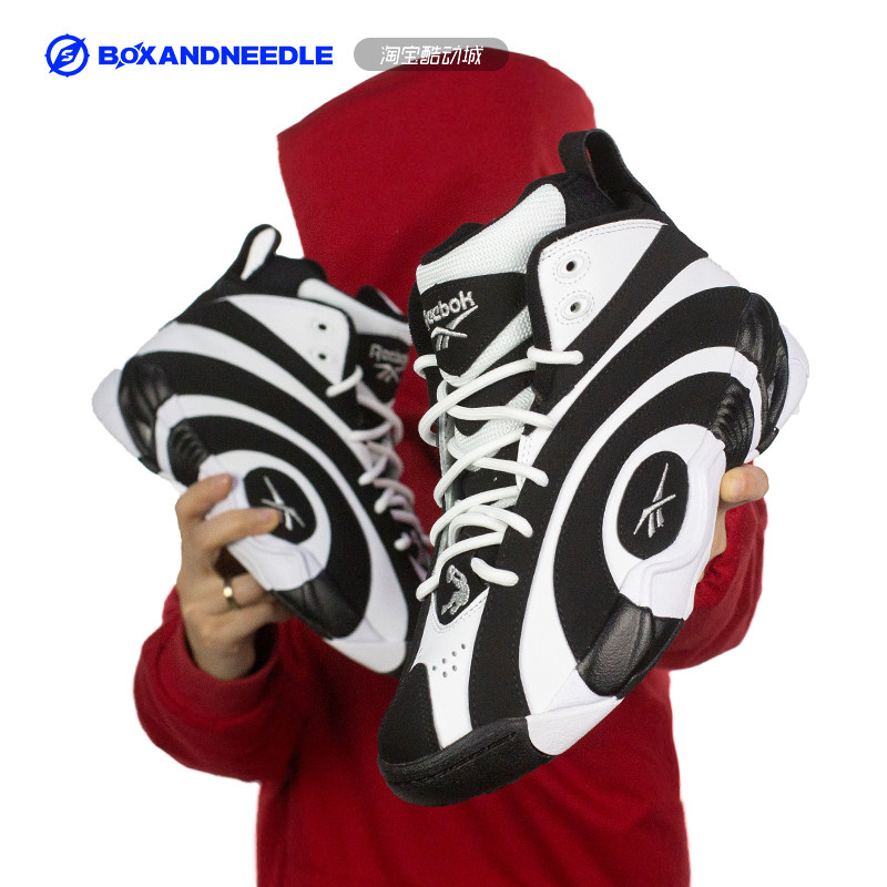 Compass REEBOK SHAQNOSIS O'Neal black and white annual ring men's engraved casual basketball shoes EF3069