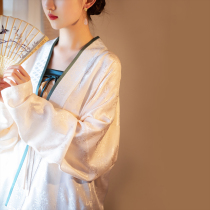 Cloud Shadow -- Spring Summer and Autumn Song Dynasty Handmaids Handmaids Female Pair of Straight Collar Plane Sleeves Narrow Sleeve Short Jersey Girls Genuine Silk Veal Blouse