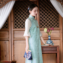 Vegetarian books -- Chinese Republic of China Wind Students Fresh Lace Side 70% Sleeves Short Qipao Dress Young girl Little Girl