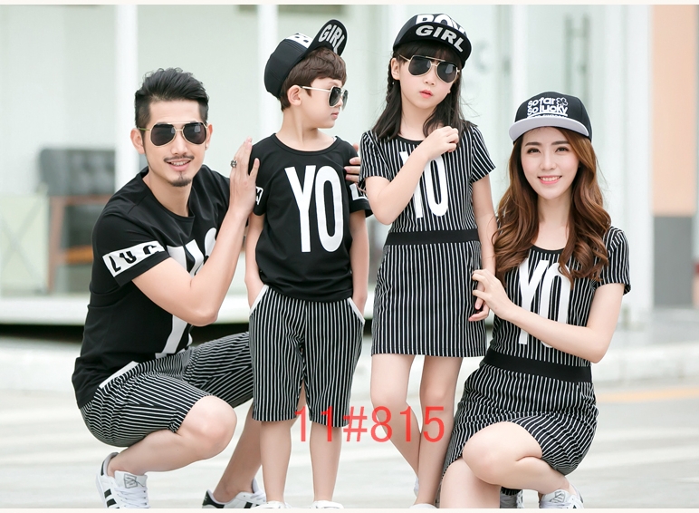 2018 quần áo trẻ em cha mẹ trẻ em mới của bốn thời trang ảnh nghệ thuật chụp ảnh quần áo đồ gia đình đi biển