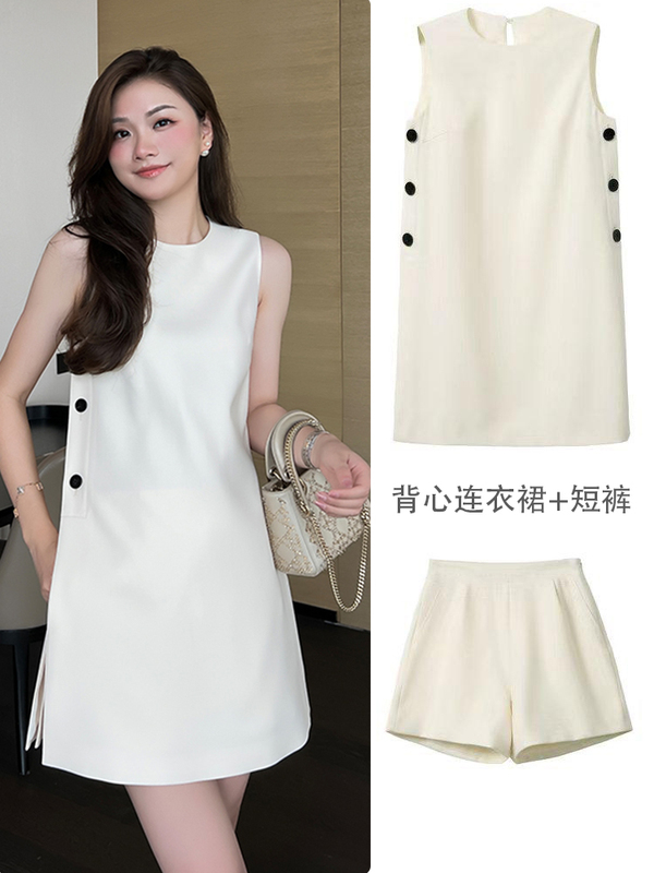 Elegant and Luxurious Dress 2026 New Summer Fashion French-Style Tank Top Dress Set Women's Shorts Two-Piece Set High-End Elegant and Luxurious Dress 2026 New Summer Fashion French-Style Tank Top Dress Set Women's Shorts Two-Piece Set High-End