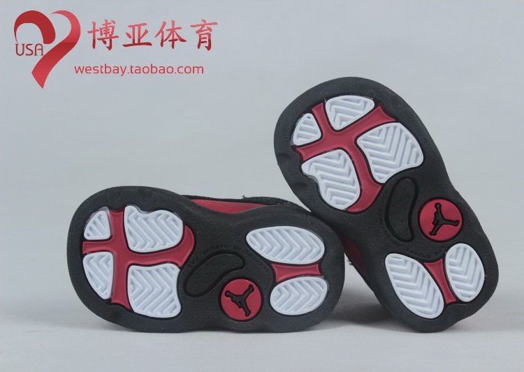 Boya Sports aj13 Jordan 13 Giày Retro Đen và Đỏ cho trẻ em 414581-010 - Giày dép trẻ em / Giầy trẻ giày biti's trẻ em