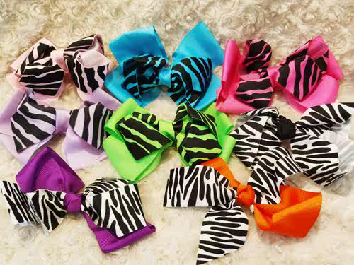 Exported to Europe and the United States with a single zebra pattern bow hair clip hair accessories for adults and children (large size)