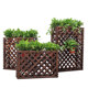 Carbonized anti-corrosion ໄມ້ຮົ້ວຕາຂ່າຍໄຟຟ້າດອກຢືນໄມ້ແຂງ balcony ດອກ stand flower trough ຮົ້ວ partition ນອກດອກ pot shelf