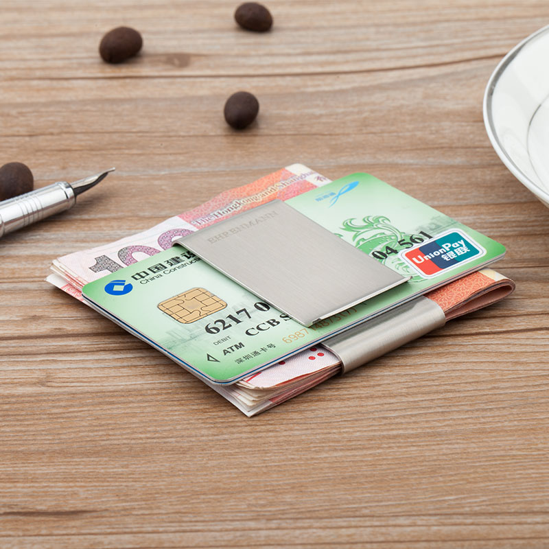 German EHRENMANN High-end Stainless Steel Money Clip Metal Wallet for men Creative free lettering