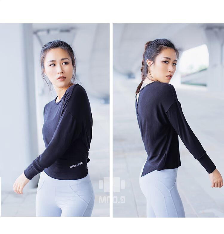 Một bên vai thể thao dài tay nữ nhanh khô quần áo thể dục thoáng khí chạy áo thun rộng rãi áo sơ mi yoga nữ dài tay mùa xuân và mùa thu áo phông thể thao