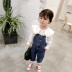 Quần yếm denim cho bé gái mùa xuân 2019 cho trẻ em mặc quần áo trẻ em phiên bản Hàn Quốc quần áo cho bé gái Quần jean