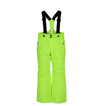 Foreign trade original single child strap ski pants fluorescent solid color winter plus cotton warm pants Night vision reflective waterproof