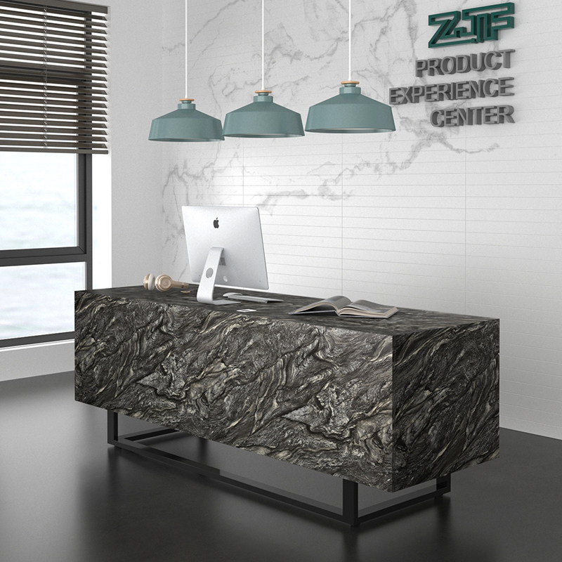 Crowdsmiths Workshop ZJF Minimalist Company Front Desk Reception Desk Shop Bar Sink Marble Material Counter Table Cashier Counter