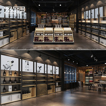 Crowdsmiths Workshop ZJF Supermarket Red Wine Show Shelves Combined Iron Art Commercial Brief Convenience Store Creative Shelves
