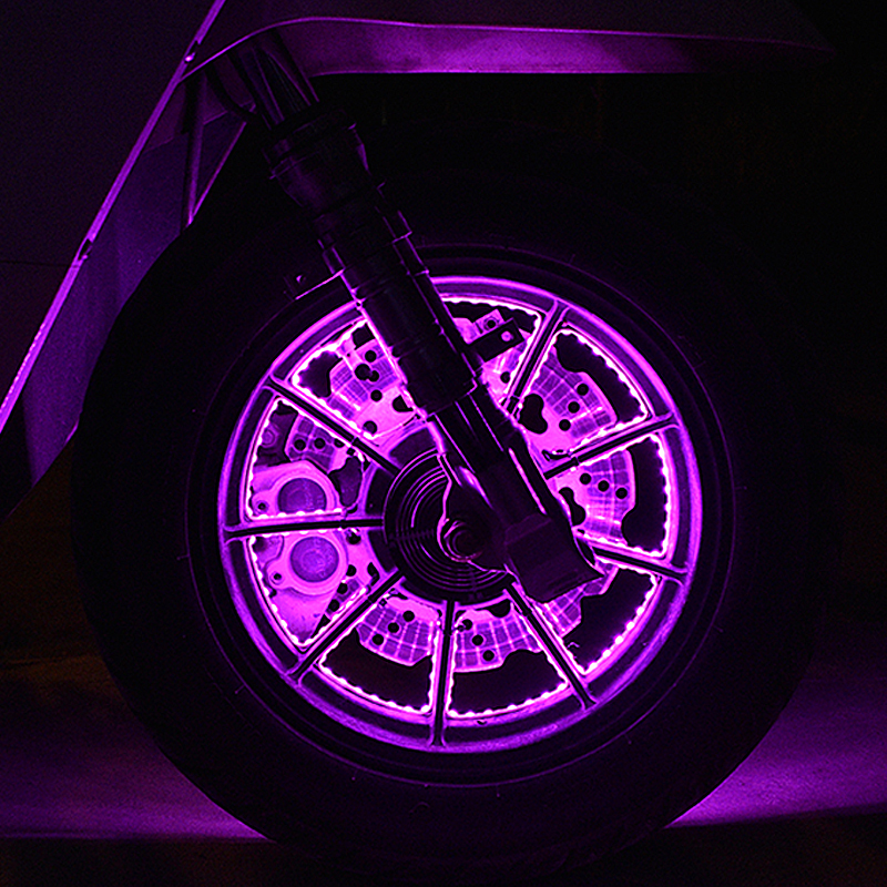 Locomotive motorcycle electric car wheel retrofit festoons wireless powered wind wheel led wheel hub light non-gas nozzle light