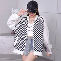 Plaid sunscreen woman summer dress Han Fan loose chic port taste long sleeves upper clothes sunscreen clothing Hooded Sweatshirt Thin jacket