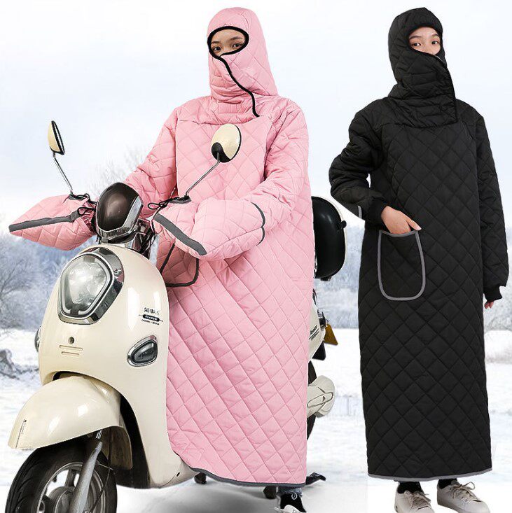 Winter windshield electric car windshield is winter velvet thickened pedal motorcycle waterproof cold-proof clothing warm battery