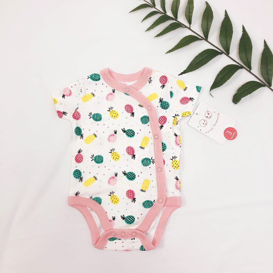 Bộ đồ liền thân ngắn tay cho bé mùa hè Đàn ông và phụ nữ bên bé quần áo mở tam giác - Áo liền quần bộ body suit cho bé nhật bản