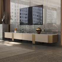 Light Extravagant Rock Board TV Cabinet Tea Table Combination Home small family Type modern minimalist Fancy Living Room High-end Personality Baking Varnish