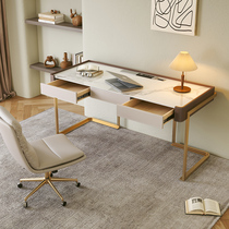 Light and luxurious modern rock plate desk Serie style minimalist Moonlight Beauty Medical Beauty Consulting Horse Saddle Leather Book House Book Table