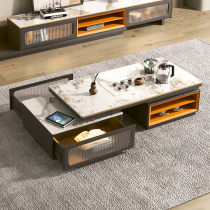 Willstyle Kung Fu Rock Board Tea Tea Tea Table Tea Table Tea Table Tea Set Tea Set Small Household Type Light Lavish Home TV Cabinet Combination