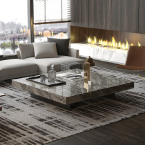 Venetian brown natural marble Bag custom Minotti extravagant stone face design light and luxurious living-room square tea table