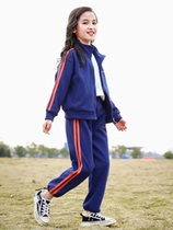 Girl Sports Suit 2021 Spring Autumn New Children Ocean Gas Mesh Red Trendy Casual Black Sportswear Boy Clothing Thin