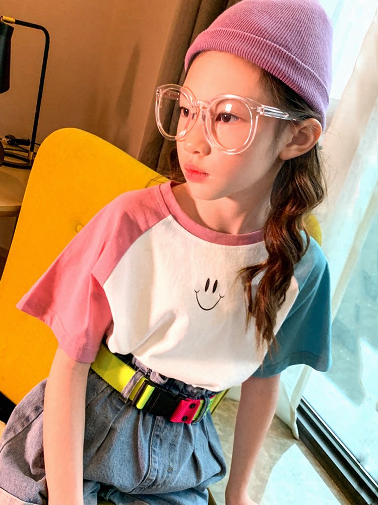 Girl Short Sleeve 2020 Summer New Korean Version Pure Cotton T-shirt Half Sleeve Children Inside Hitch Undershirt Summer Dress Blouses