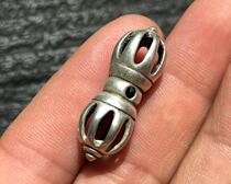 Tibetan old silver nine-strand Vajra Tibetan Buddhist beads back cloud hanging text play bag old fidelity