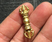 Tibetan pure copper gilt Vajra Buddha beads back cloud hanging bag Old bag True Tibetan biography Puba