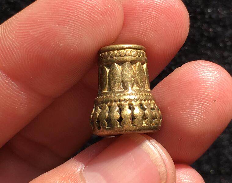 Tibetan pure copper Old Buddha Tower Tibetan Buddhist Pearl Three-way Buddha Tower Package Old Package True