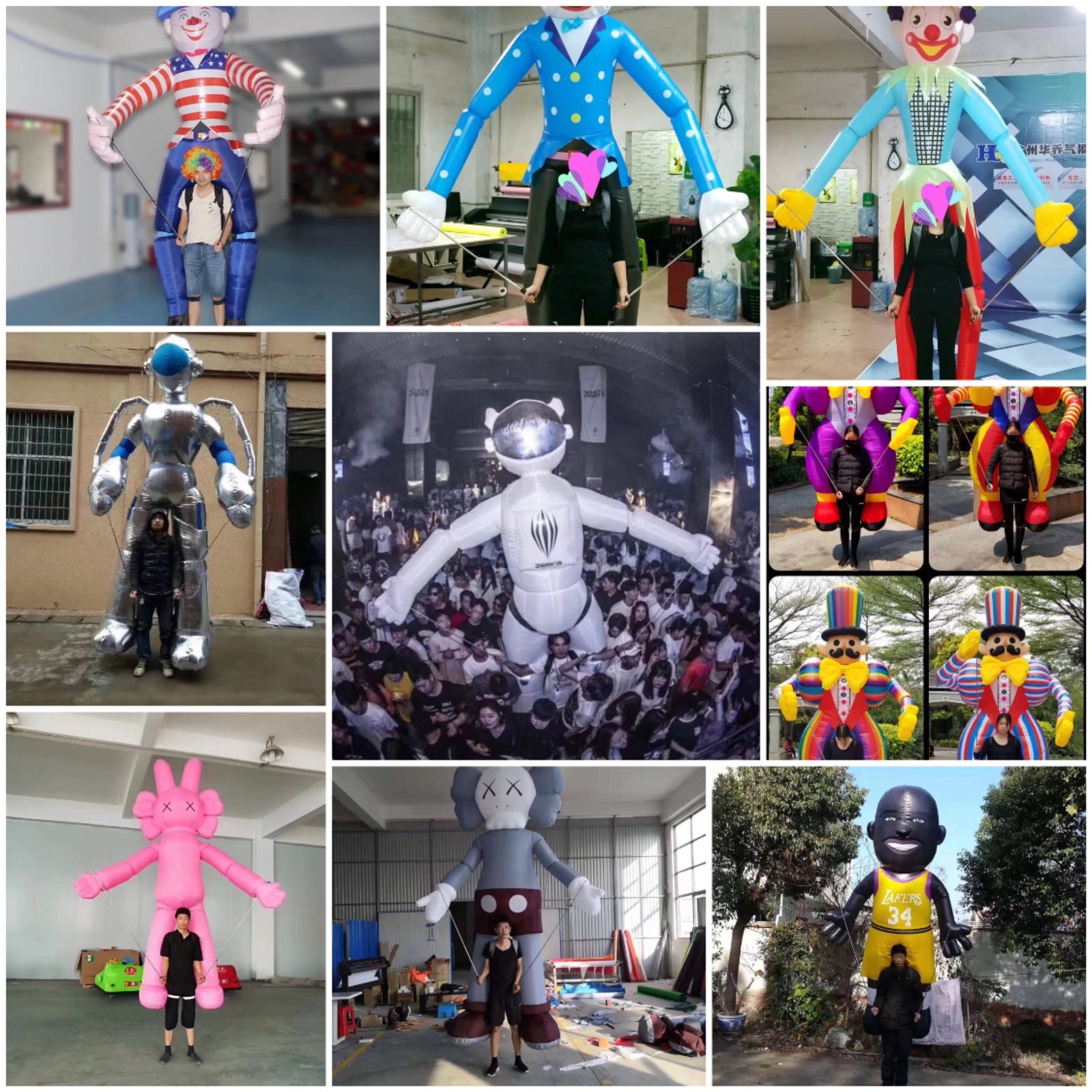 Inflatable clown Air model clapping Air model bar atmosphere props zebra octopus led model long leg clown Air model