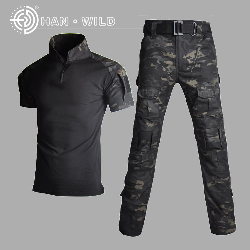 Culvert Frog Suit Tactical Suit Men And Women Summer Outdoor CS Group Construction Work Clothes Dark Night Camouflak Short Sleeve Long Sleeve Tooling