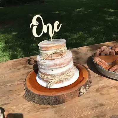 Birthday One Birthday cake insert card wooden English number plate