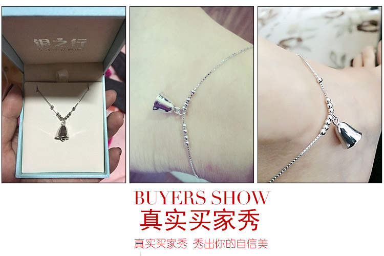 Bạc Tour 925 Chuông bạc Vòng chân Nữ Phong cách Nhật Bản và Hàn Quốc Bạn gái năm mới Quà tặng Giày dép thời trang Giày bạc lắc chân nữ handmade