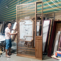 New Chinese style screen partition Living room Modern simple brake door Dining room decoration Bedroom solid wood entrance cabinet