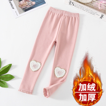 3 childrens long pants 4 autumn and winter 5 foreign gas 6 Korean version 7 high waist 8 year old girl leggings plus velvet thickened outside winter