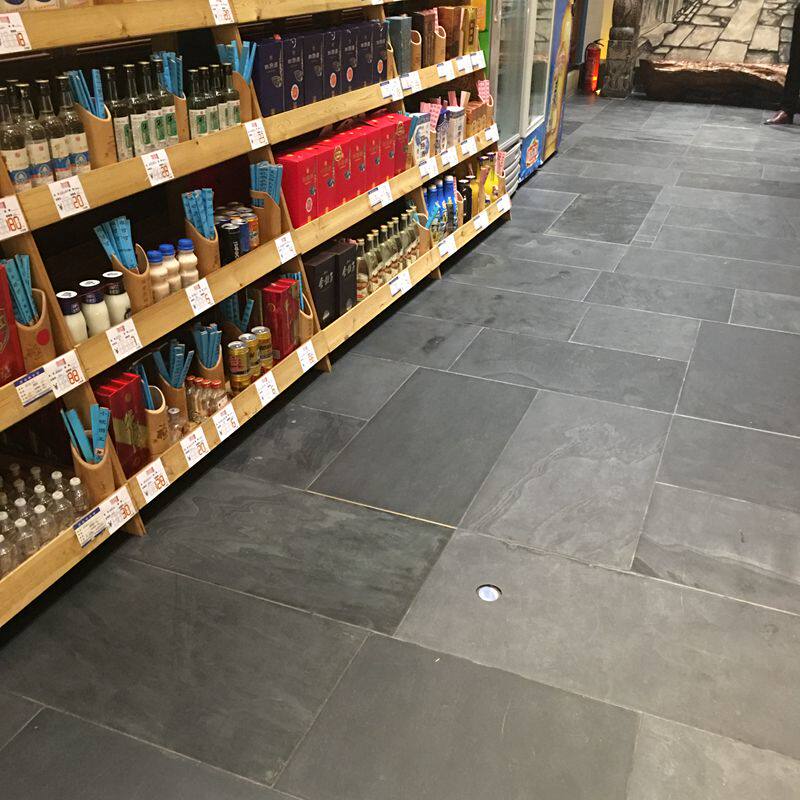 Finely ground matte natural blue slate antique cultural stone indoor garden villa floor tile courtyard floor tile retro