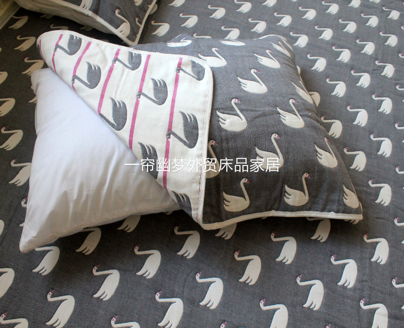 Miễn phí vận chuyển gạc dày sợi, nhuộm bông jacquard Sáu thiên nga điều hòa không khí giải trí chăn mền đều là phòng không huỳnh quang - Ném / Chăn chăn lông cừu nhập khẩu