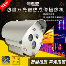304 stainless steel bispectral infrared explosion-proof thermal imaging camera thermometric fire point detection sound and light alarm