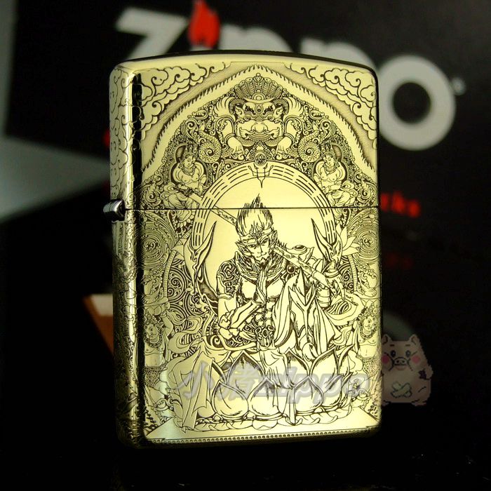 18 years old pig Zippo armor brass fine brass five - sided fight over Buddha Great Saint Wukong
