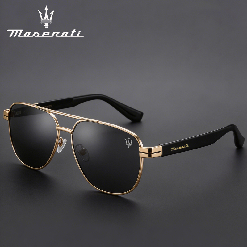 Maserati Day and Night Dual-Use Anti-Uv Square Frame Large Face Sunglasses for Driving Polarized Sunglasses for Men